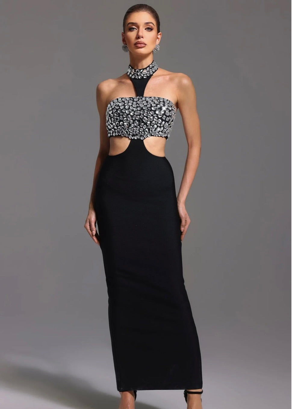 Lilly Diamond Halter Bandage Dress