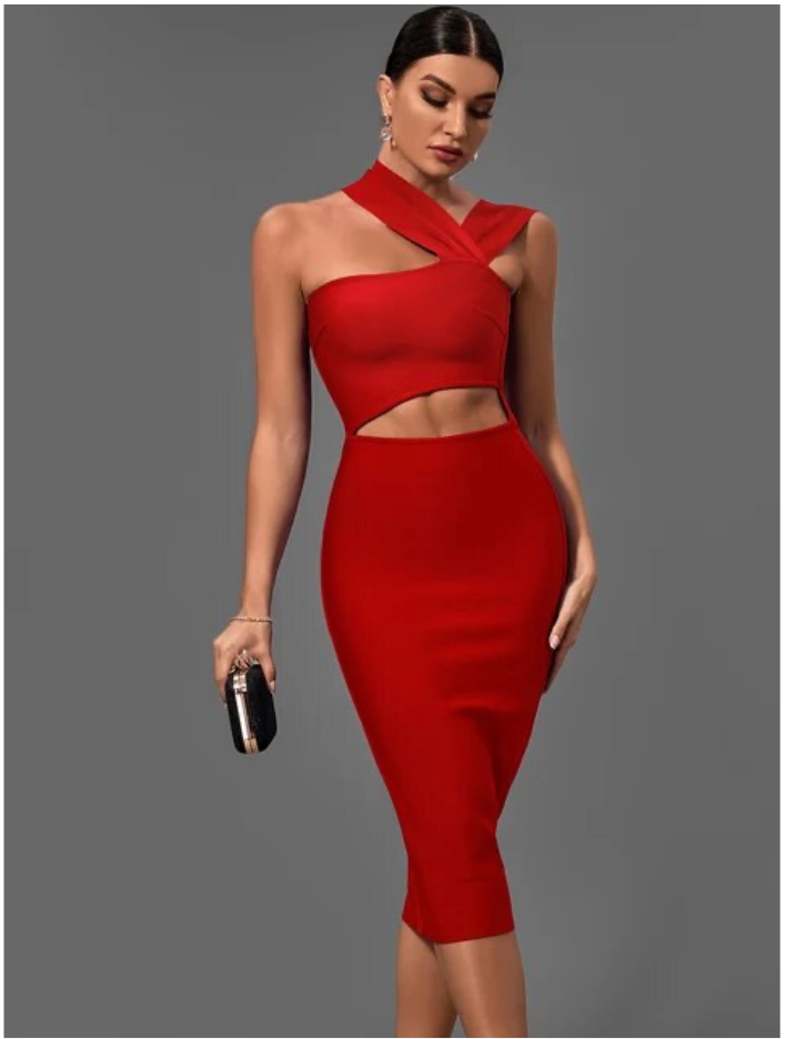Oasis Bandage Dress - Red