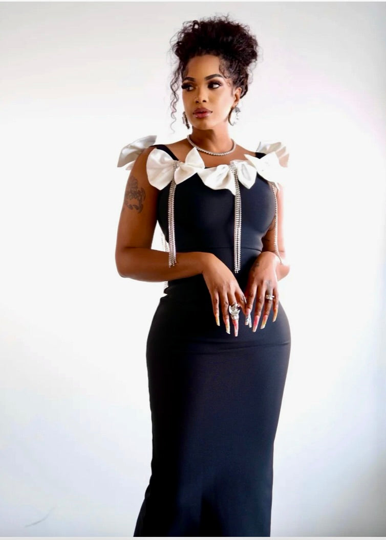 Noir Affair Maxi Bandage Dress