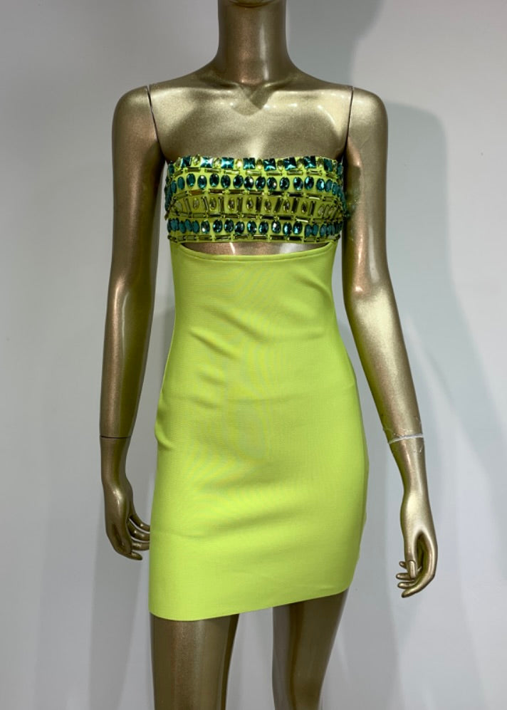 Lime Lite Mini Bandage Dress
