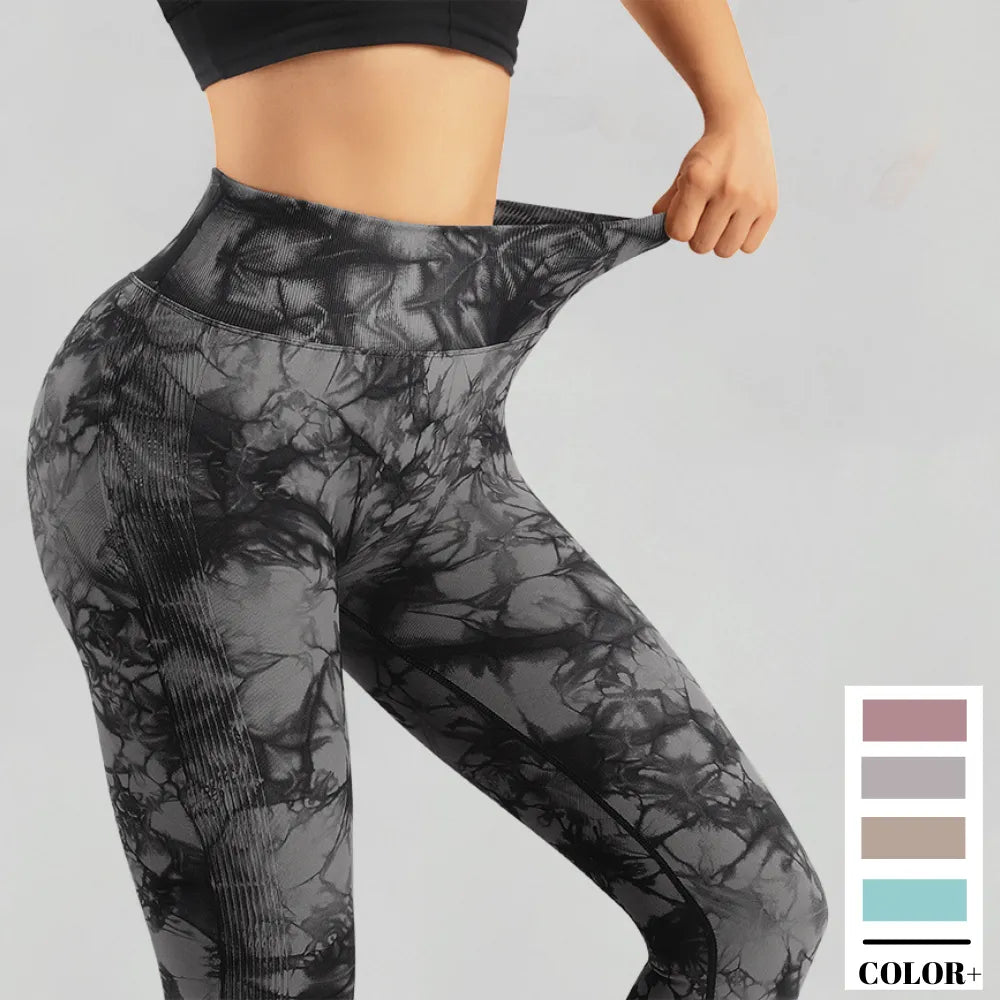 High Waist Tie-Dye Pant - Black/Gray - OasisPlug