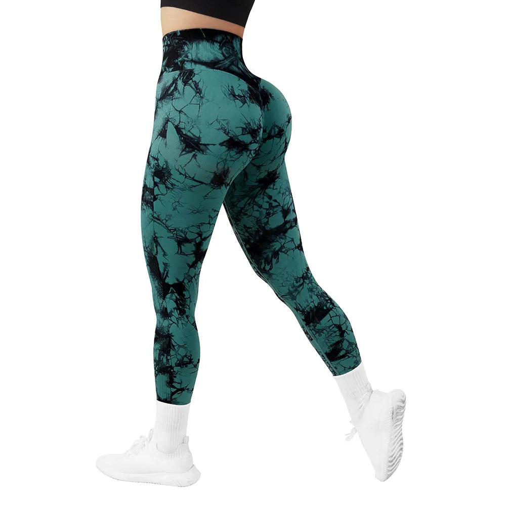 High Waist Tie-Dye Pant - Green - OasisPlug