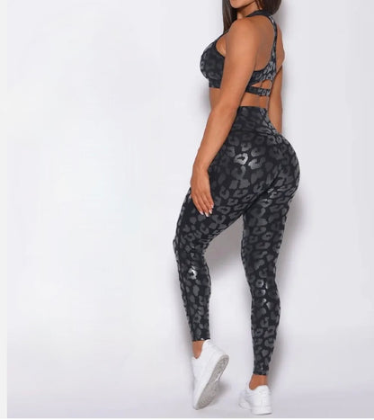 Leopard Shimmer Leggings - OasisPlug