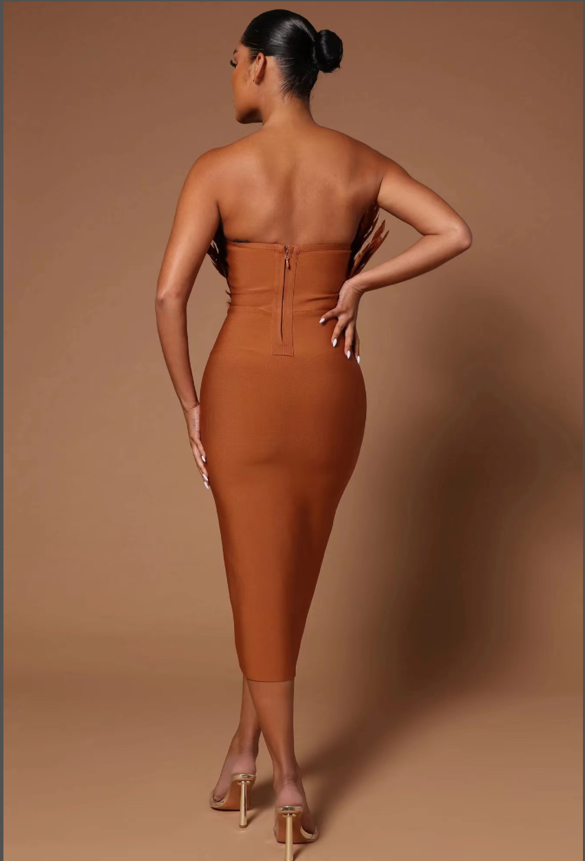 Feather Bandage Dress - OasisPlug